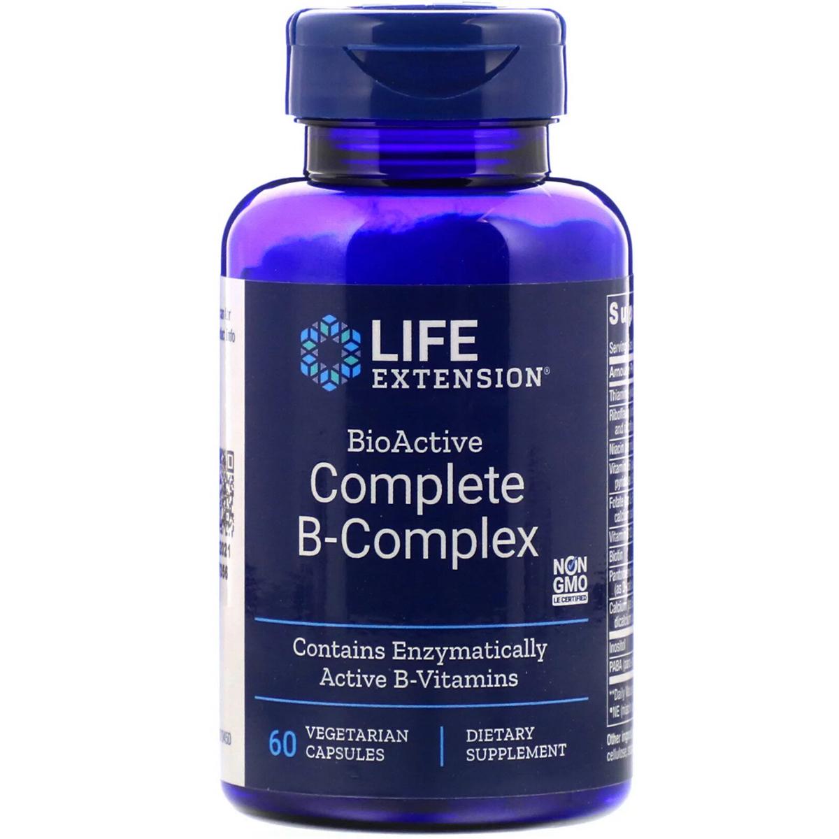 Комплекс вітамінів групи В BioActive Complete B-Complex Life Extension 60 вегетаріанських капсул (LEX19456)