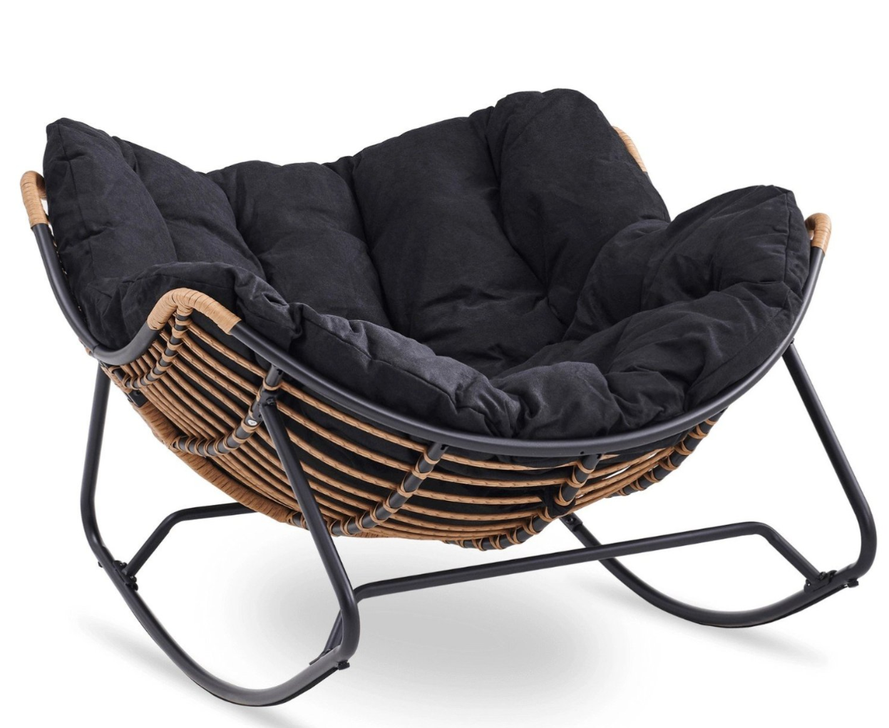 Кресло-качалка мягкое Mebel Elit ELTON Черный (ME.ELTON/CZ/T/FW)