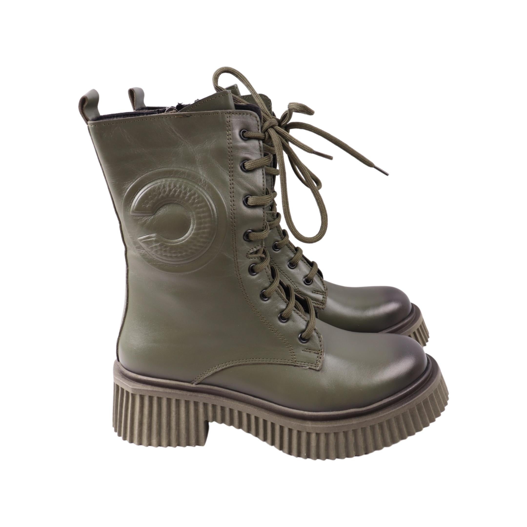 Ботинки женские AQUAMARIN натуральная кожа р. 37 Зеленый (2504-24ZHC)