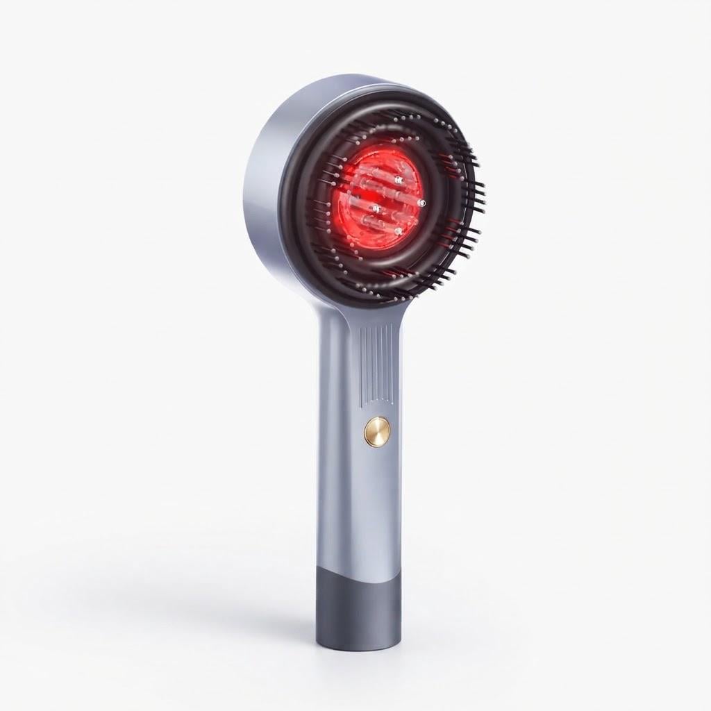 Расческа массажная для кожи головы с LED-подсветкой и подачей масла XC-901 Синий