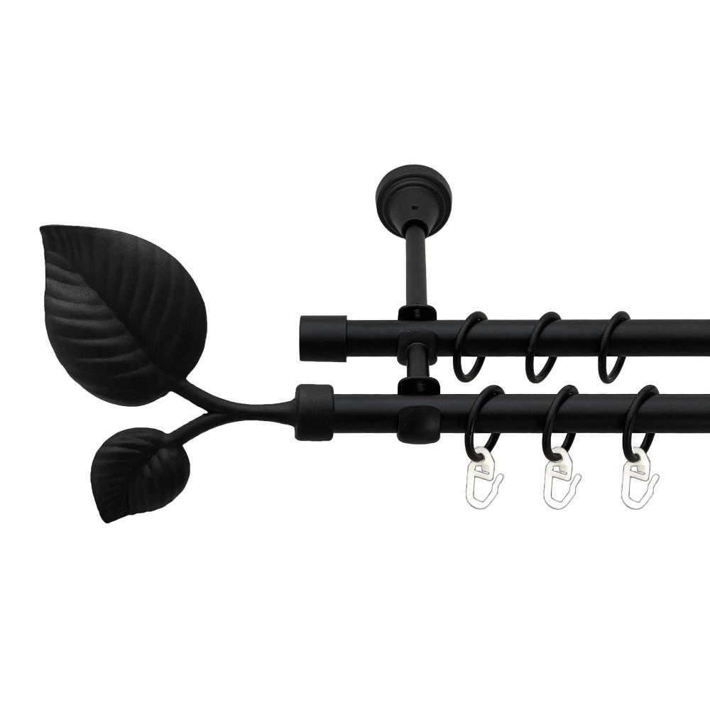 Карниз Orvit Листок двухрядный гладкий 160 см Черный (00-00024012)