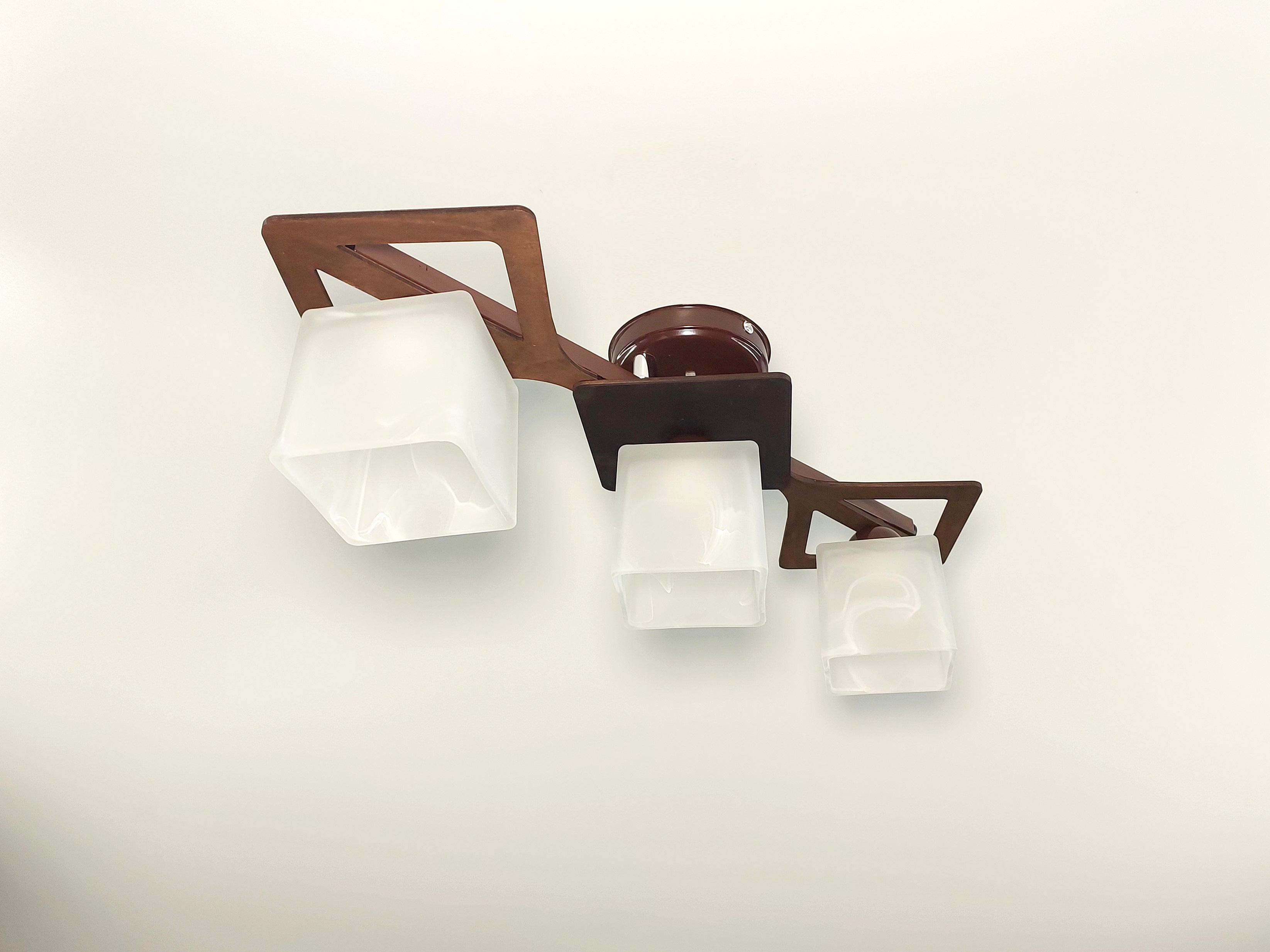 Люстра Гранд/3 деревянная на 3 плафона Коричневый (21300914)