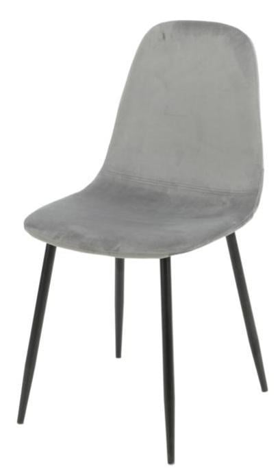 Кухонний стілець LUKE з металевим каркасом Чорний/Оксамит Сірий (LUKEGY)