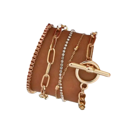 Браслеты SKF China 5 шт. Золотой Браслеты SKF China 5 шт. Золотой