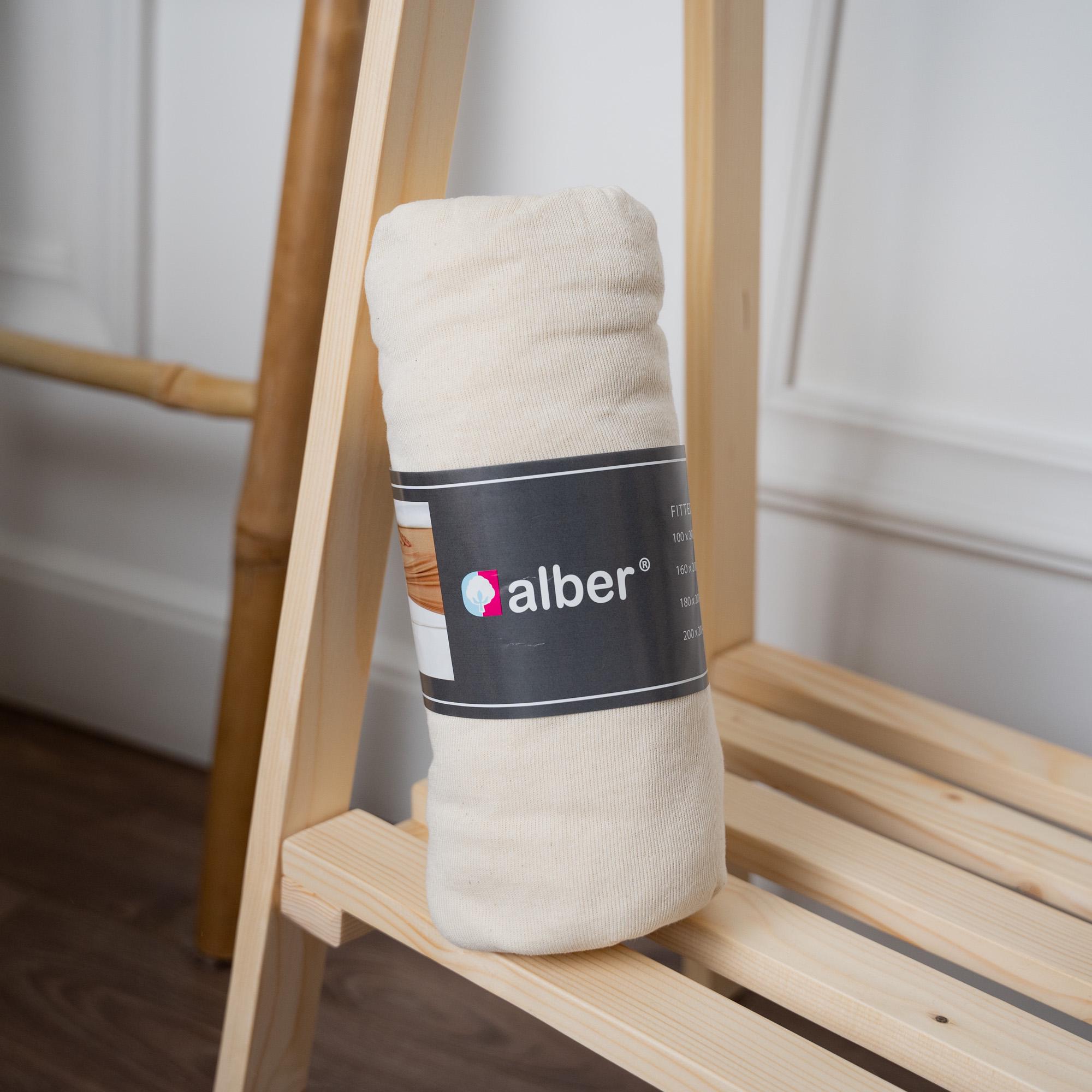 Простыня трикотажная 160х200 см Молочный (86541)