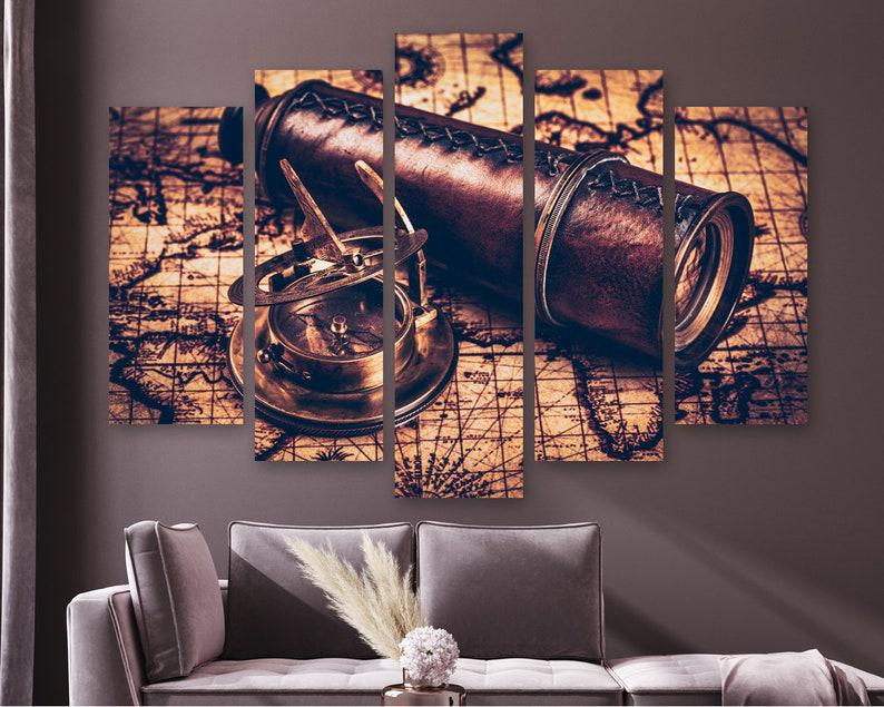 Модульная картина KIL Art Старый бинокль на холсте из пяти частей 137x85 см (M51_L_217)