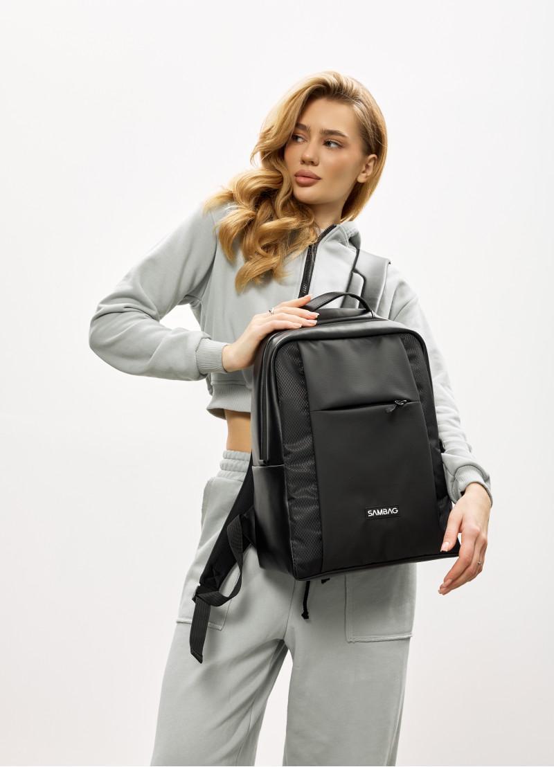 Рюкзак жіночий Sambag Zard X комбінований 40х28х14 см Чорний (25428164)