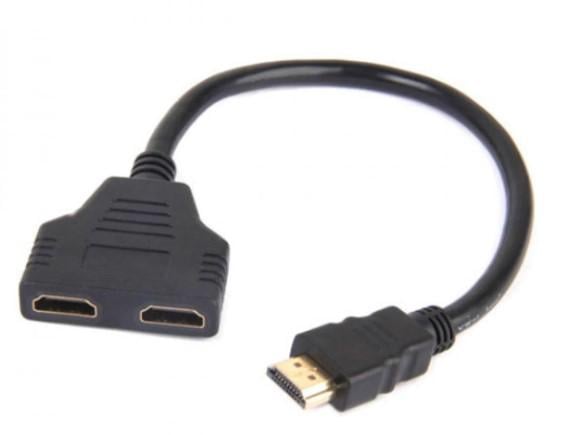 Сплиттер разветвитель HDMI to 2xHDMI 30 см Black (287796)