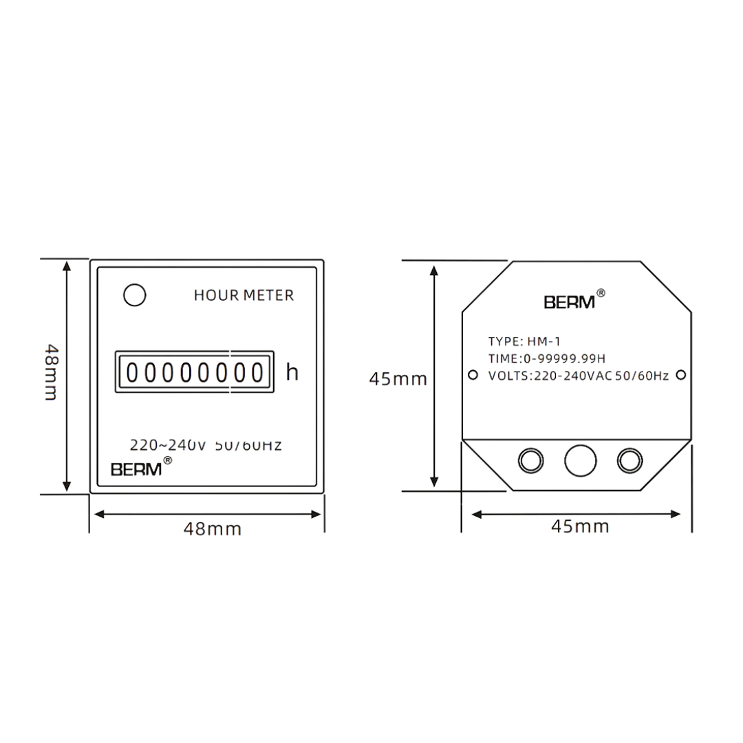 Счетчик моточасов механический 220-240 В (29545258) - фото 4 Счетчик моточасов механический 220-240 В (29545258) - фото 4