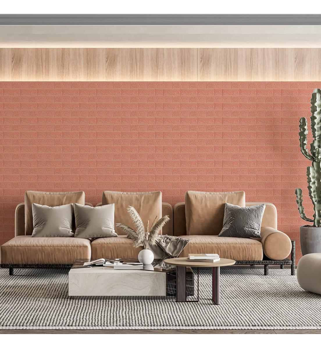 3D-панель самоклеящаяся декоративная под кирпич 3080x700x3 мм Кофе с молоком (OS-BG348-3) - фото 8 3D-панель самоклеящаяся декоративная под кирпич 3080x700x3 мм Кофе с молоком (OS-BG348-3) - фото 8