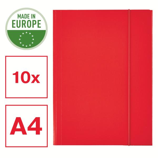 Папка Esselte картонная тонкая А4 на резинке Красный (13436) - фото 2