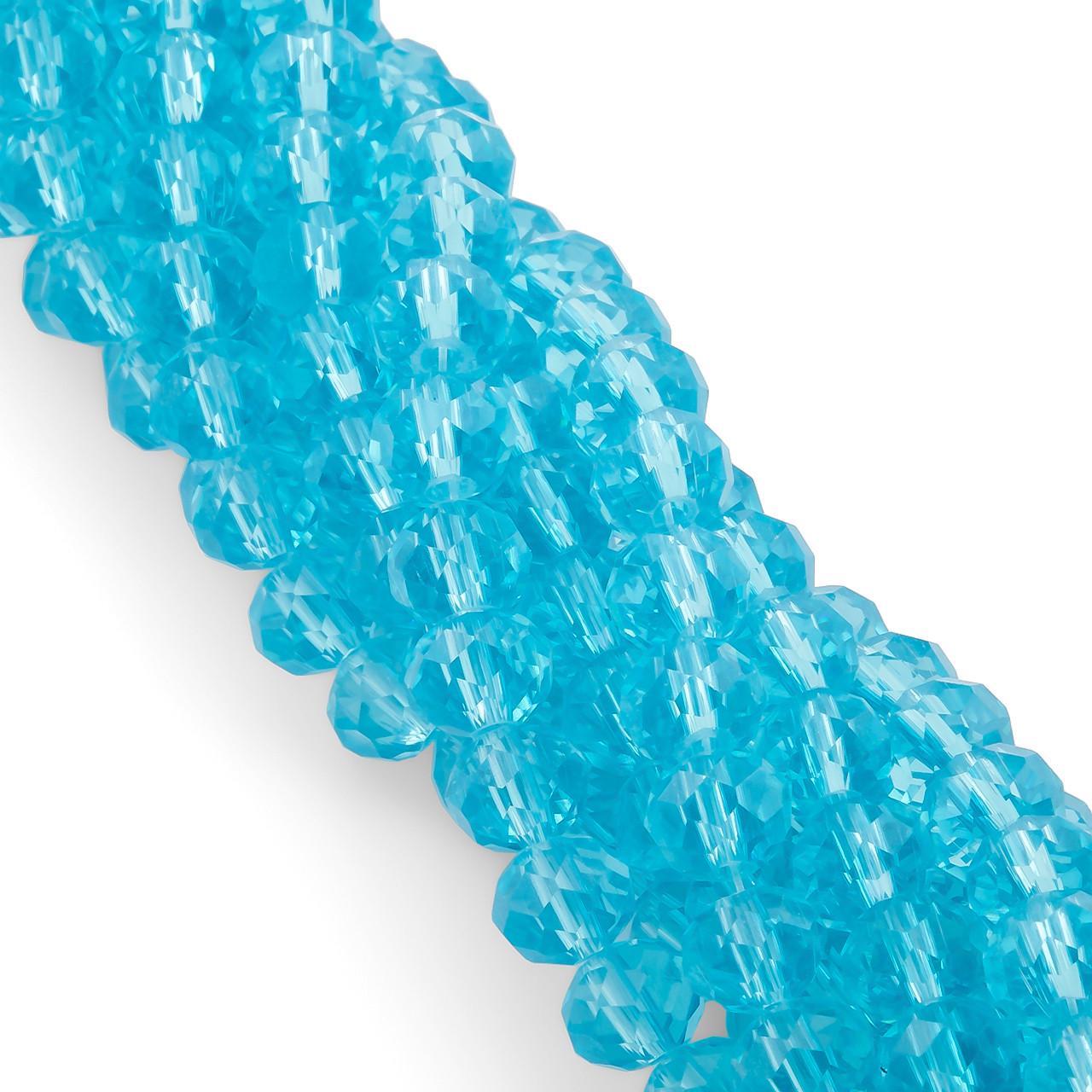 Бусины Swarovski огранки рондель 3х2,5 мм 38 см 160 шт. Голубой светлый/Прозрачный (БС2003а22)