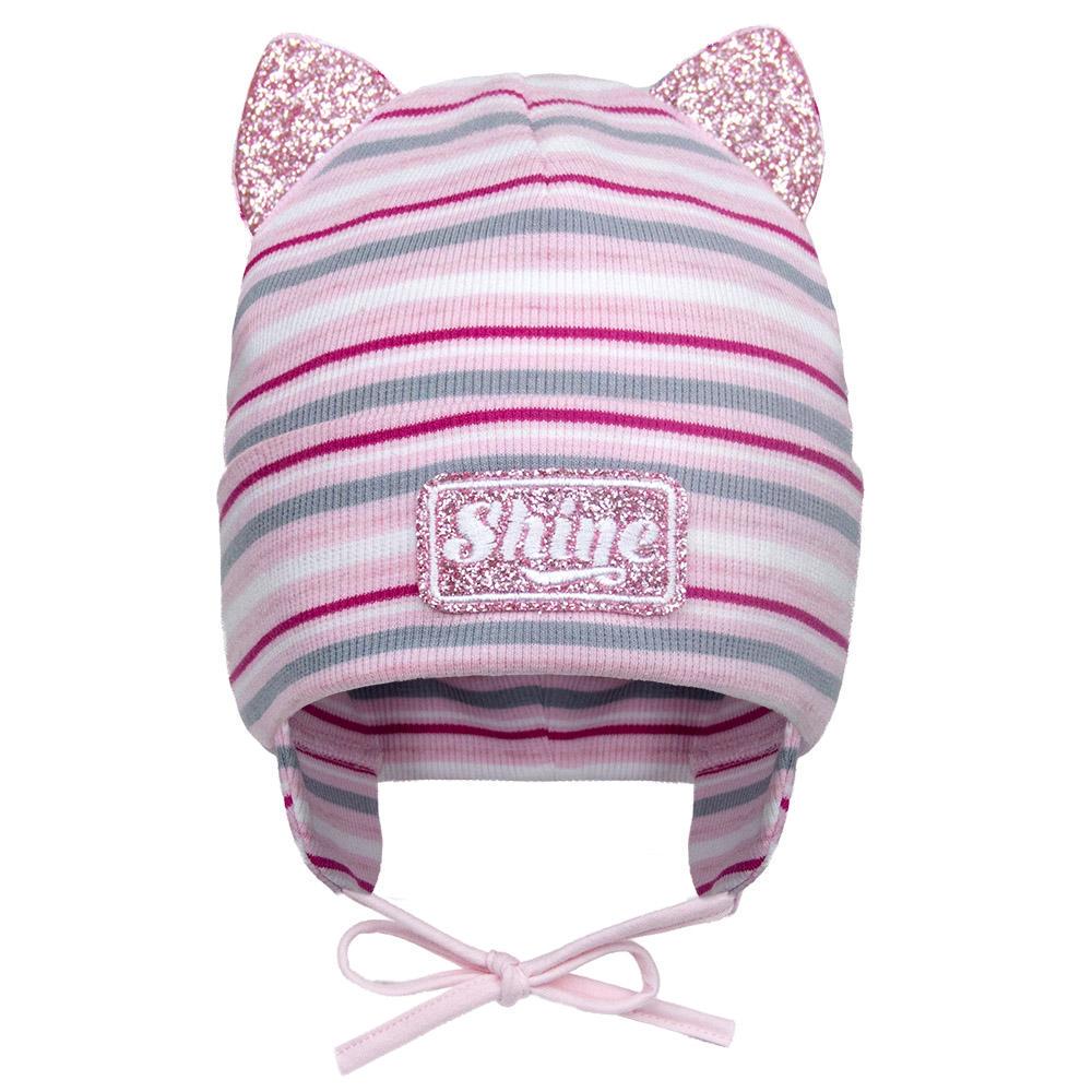 Шапка демісезонна Девід стар 21346 смужка р. 46 Рожевий