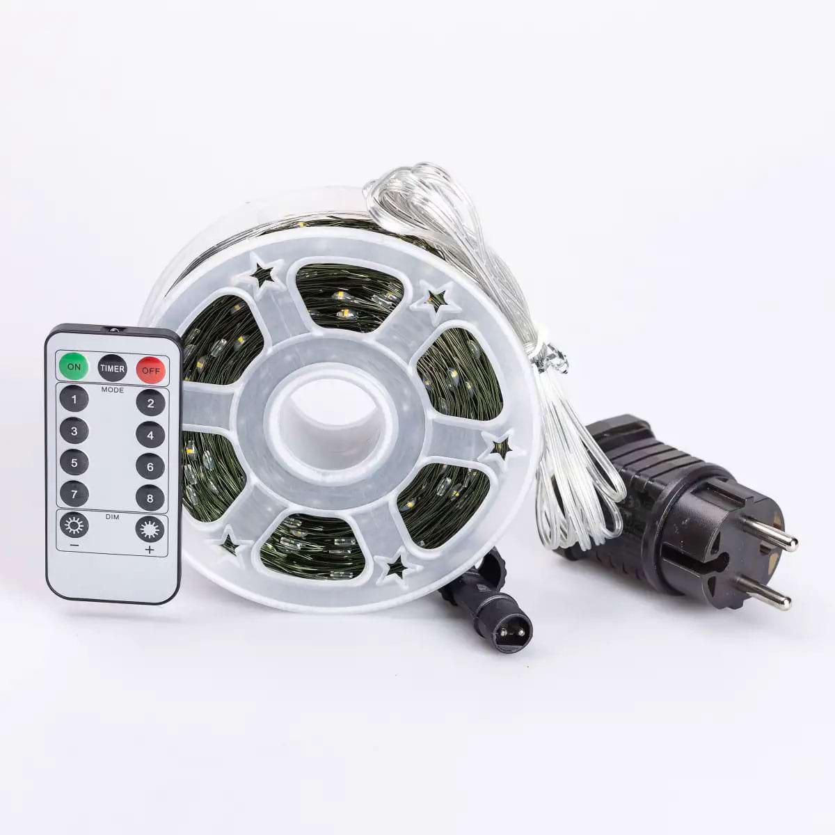 Гірлянда новорічна 2000L200MGY Роса з пультом 200 м 2000 LED Теплий білий (30123409) - фото 4 Гірлянда новорічна 2000L200MGY Роса з пультом 200 м 2000 LED Теплий білий (30123409) - фото 4