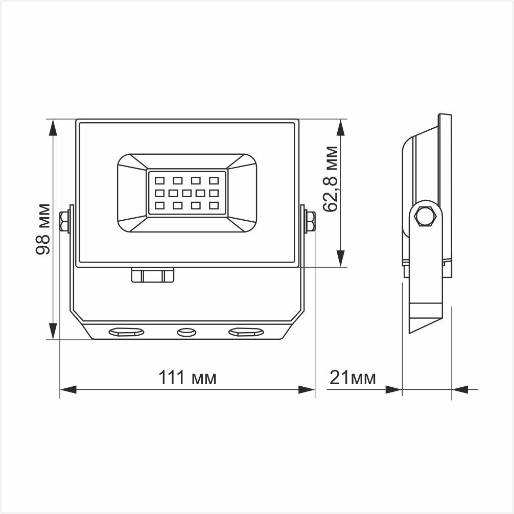 Захищений світлодіодний прожектор TITANUM 10W 6000K TLF106 220V IP65 - фото 3