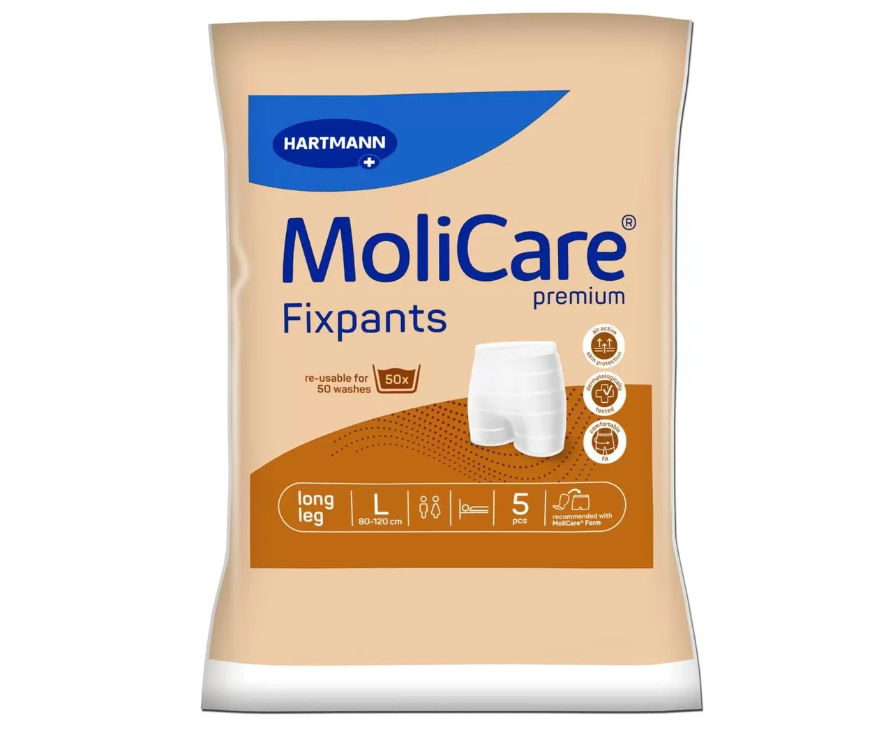 Штаны эластичные для фиксации прокладок MoliCare Premium fixpants удлиненные 5 шт. L - фото 2 Штаны эластичные для фиксации прокладок MoliCare Premium fixpants удлиненные 5 шт. L - фото 2