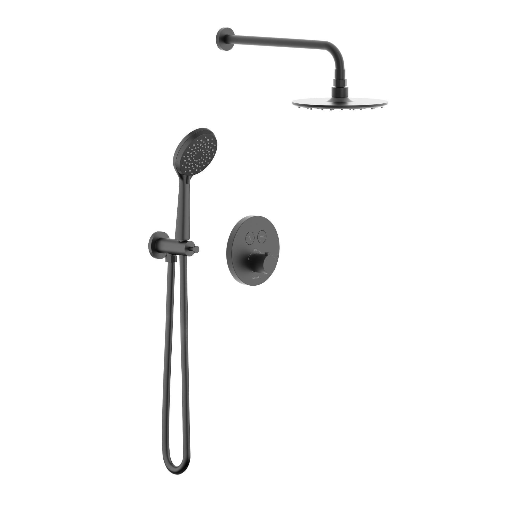 Душевая система Imprese Kucera с термостатом латунь Черный матовый (t04803410SAC)