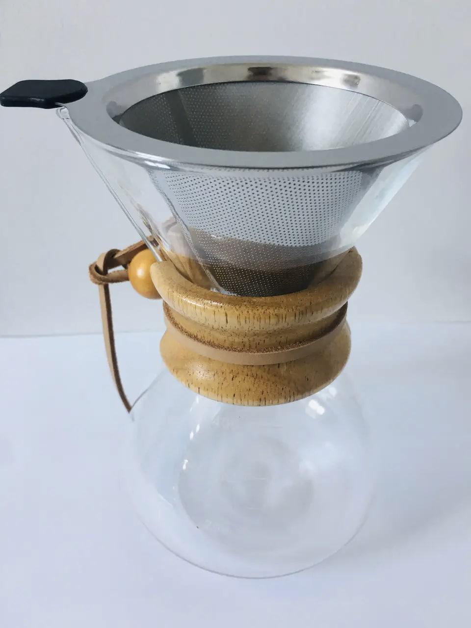 Кемекс для приготовления кофе KSL с многоразовым фильтром 400 мл (4889023) - фото 2 Кемекс для приготовления кофе KSL с многоразовым фильтром 400 мл (4889023) - фото 2