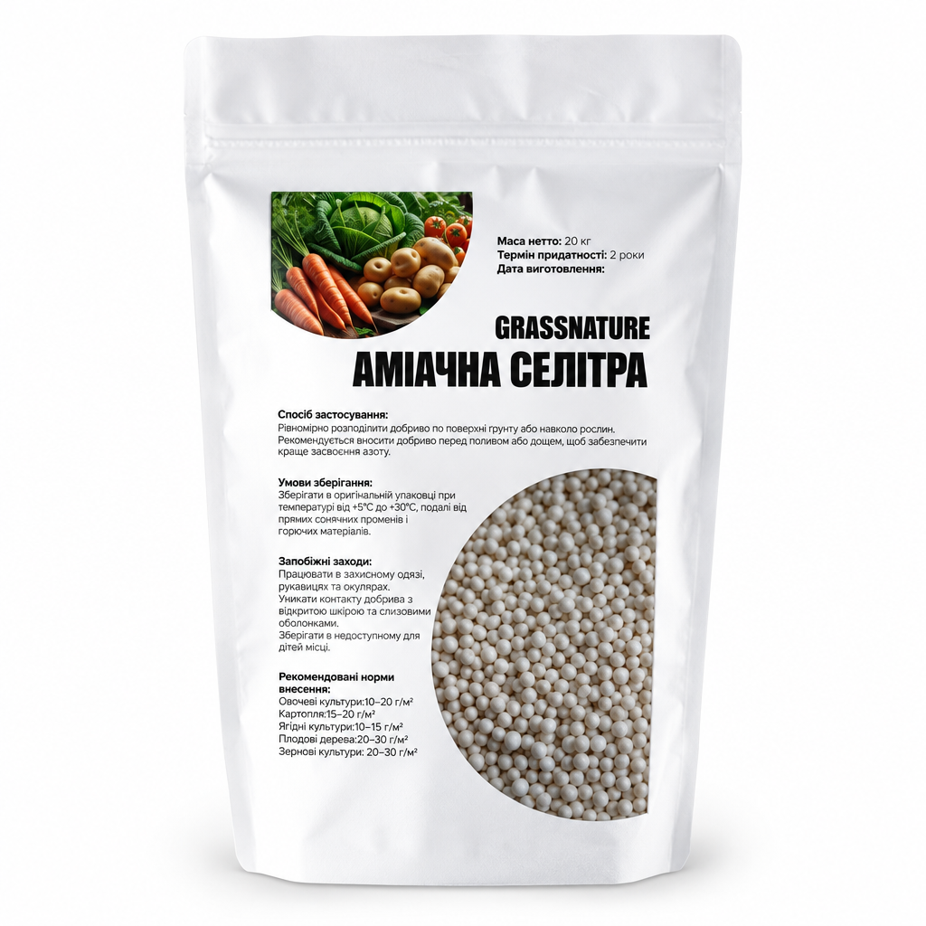 Удобрение азотное GrassNature Аммиачная селитра нитрат аммония N 34% 20 кг (38470716)
