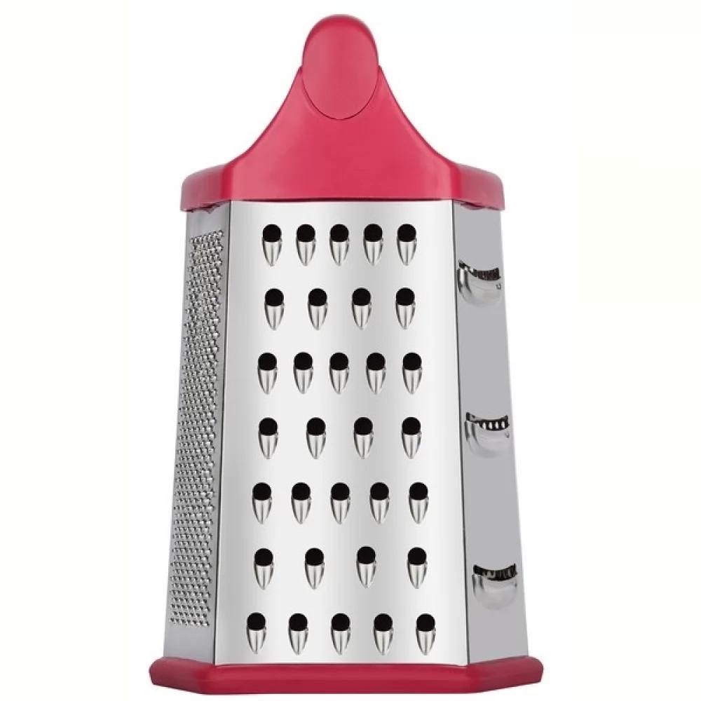 Тертка Laska 6в1 із нержавіючої сталі 21,5х14,5х11,5 см Червоний (24543) - фото 4 Тертка Laska 6в1 із нержавіючої сталі 21,5х14,5х11,5 см Червоний (24543) - фото 4