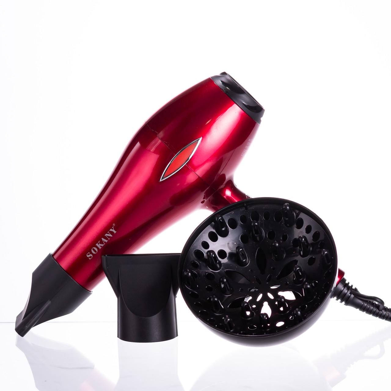 Фен для волос Sokany SK-2215 с диффузором и концентратором 2600 Вт (7414)
