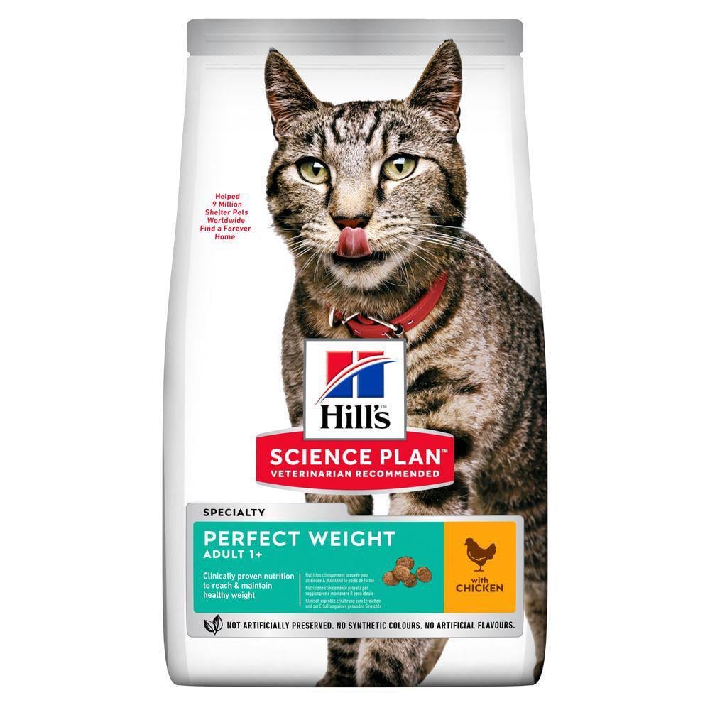 Корм сухой Hill's Science Plan Perfect Weight для поддержания оптимального веса у кошек с курицей 1,5 кг