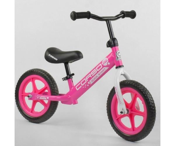 Беговел Corso надувные колеса 12 Розовый (1208)