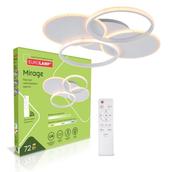 Люстра LED акриловая Eurolamp Mirage M29 круглая 72W 3000-6500K Белый (LED-LR-72-M29white)