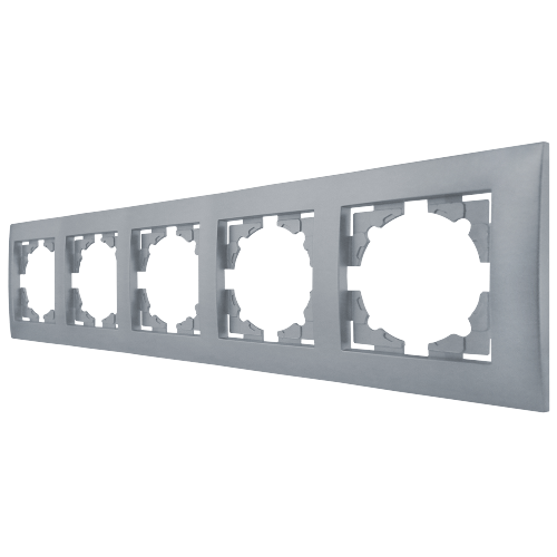 Рамка пятиместная MARSHEL IDEAL FI-5 Silver