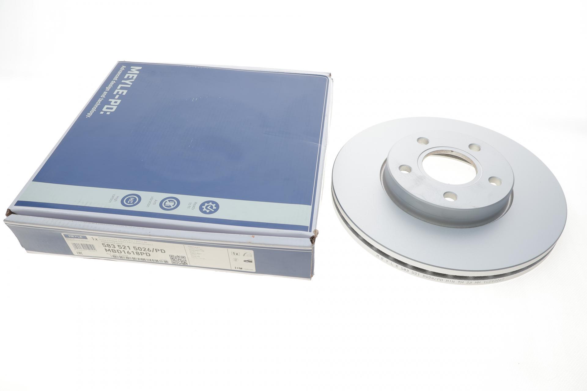 Гальмівний диск передній MEYLE для Ford C-max/Focus/Volvo C30/C70/S40/V50 04- 278x25 мм (583 521 5026/PD)