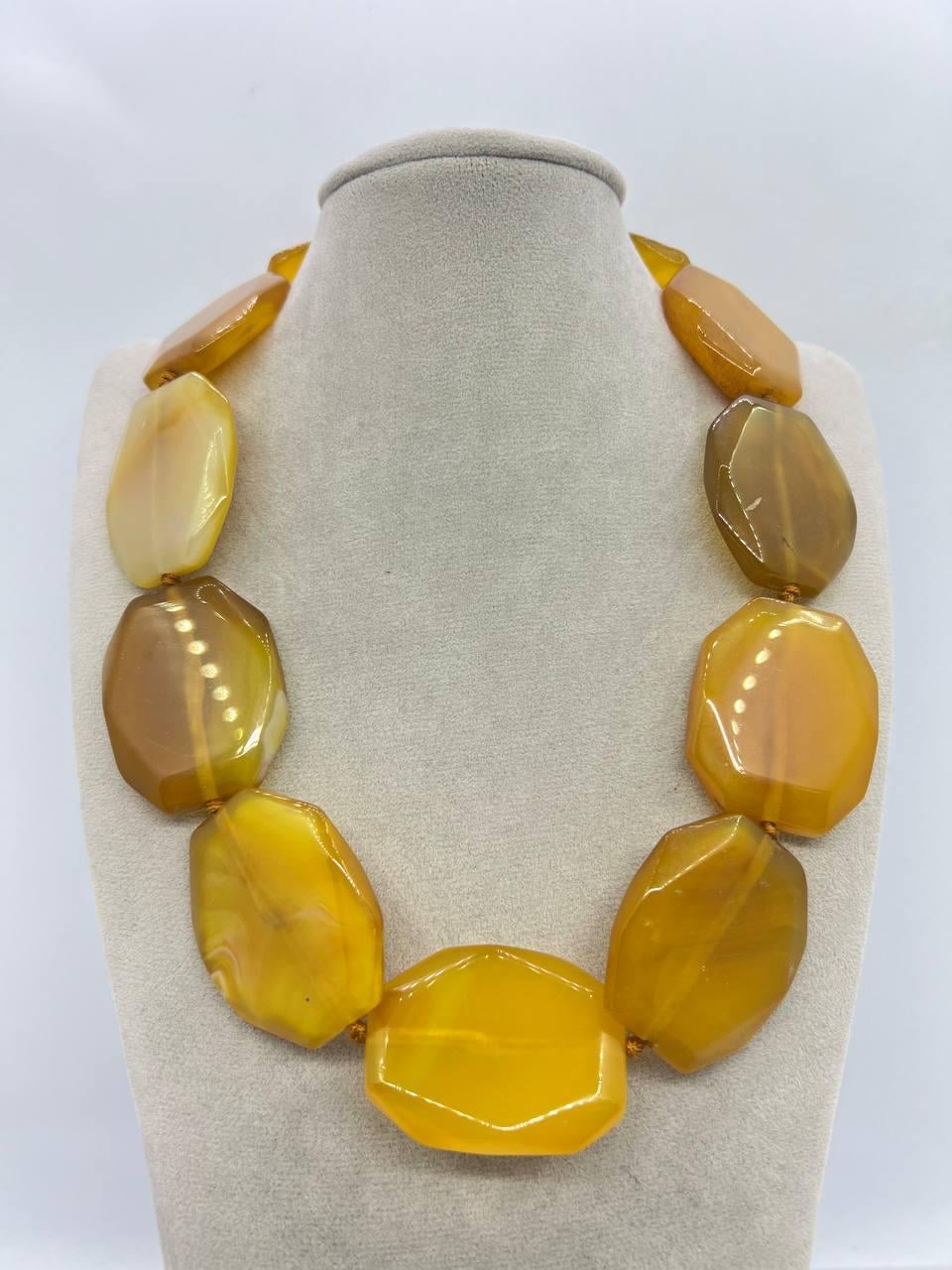 Бусы агат 45 см Желтый (11277)