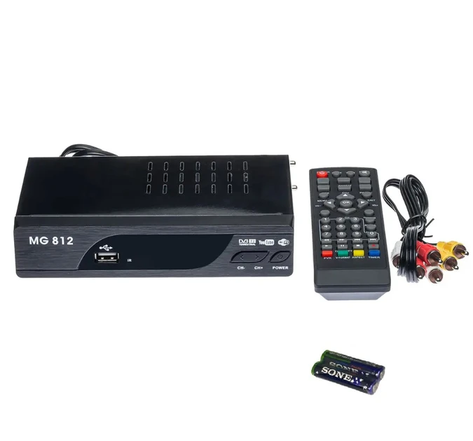 Тюнер-приставка T2 MG 812 з DVB/переглядом YouTube/IPTV/Wi-Fi/HDMI/USB/MEGOGO в металевому корпусі Чорний (2510688927)
