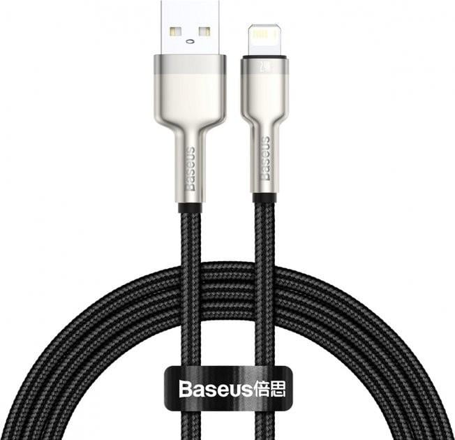 Кабель Baseus Cafule Metal USB-Lightning 1 м Black (CALJK-A01) - фото 1