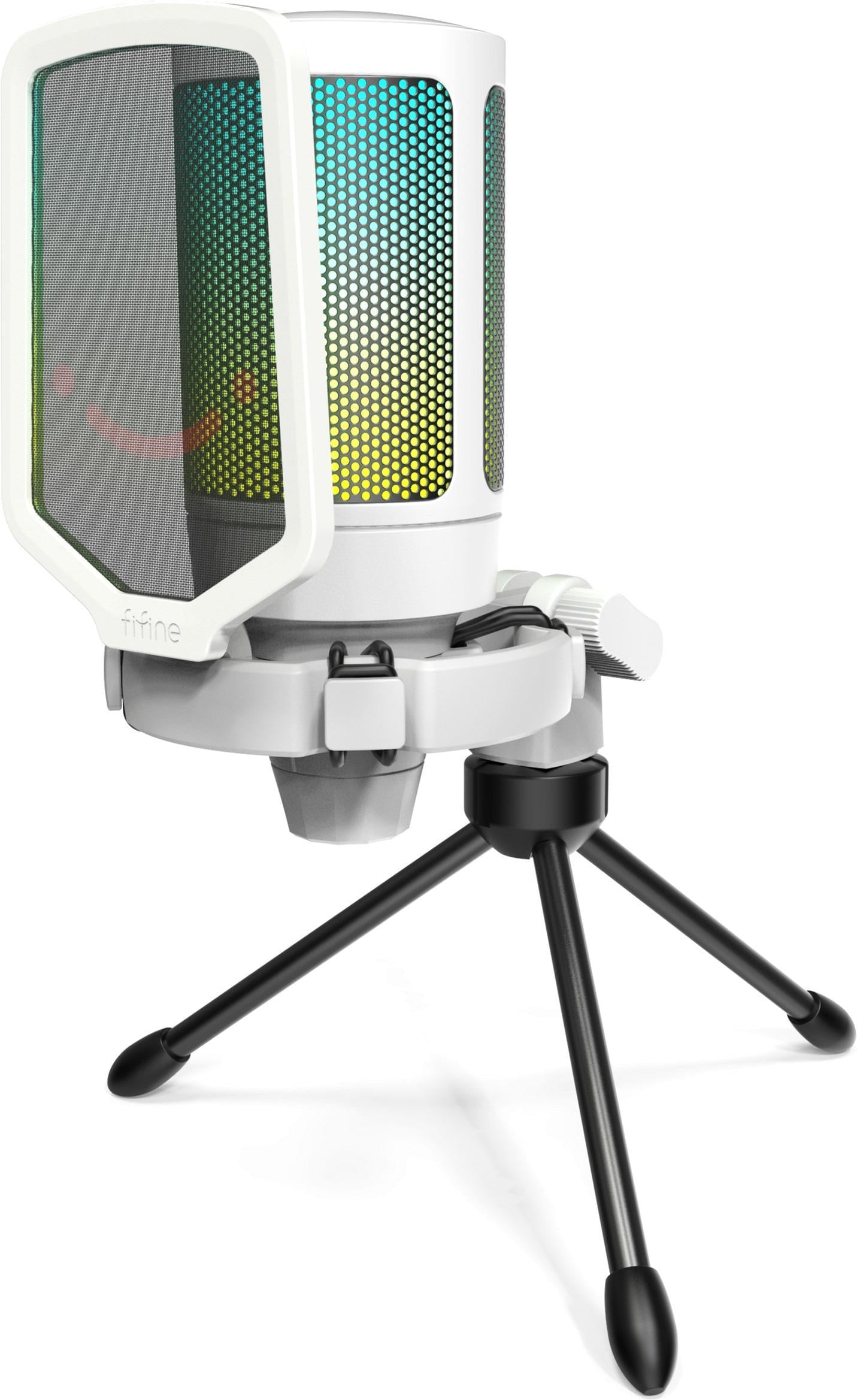 Микрофон конденсаторный FIFINE A6VW USB с RGB кардиоидный подсветкой White (26816063) Микрофон конденсаторный FIFINE A6VW USB с RGB кардиоидный подсветкой White (26816063)