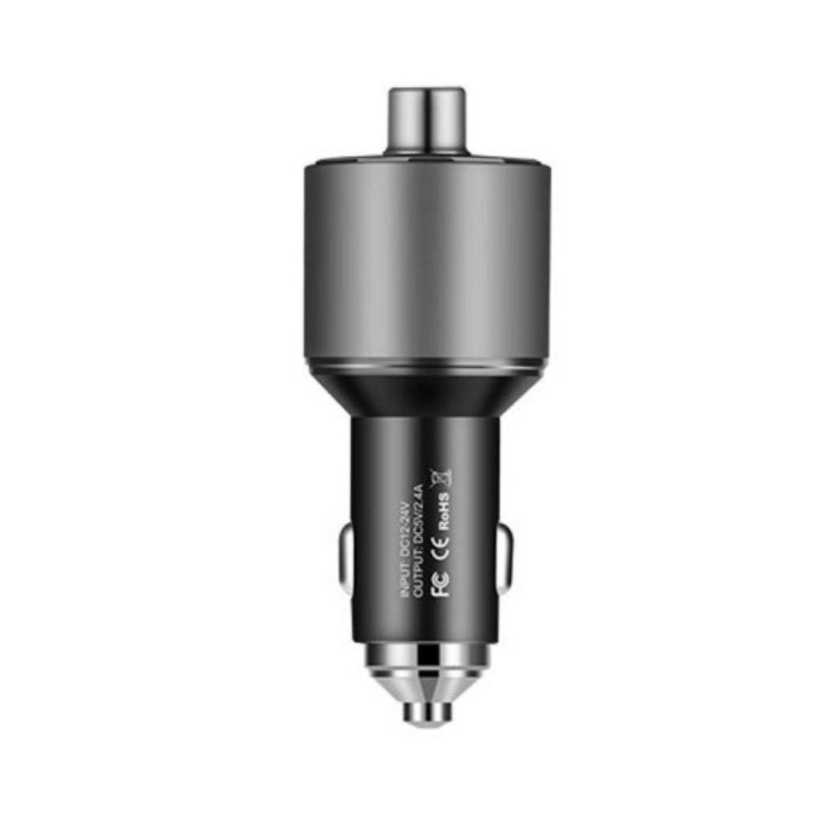 Трансмітер FM Hoco E19 Smart car 2USB 2.4 A Metal Grey - фото 3