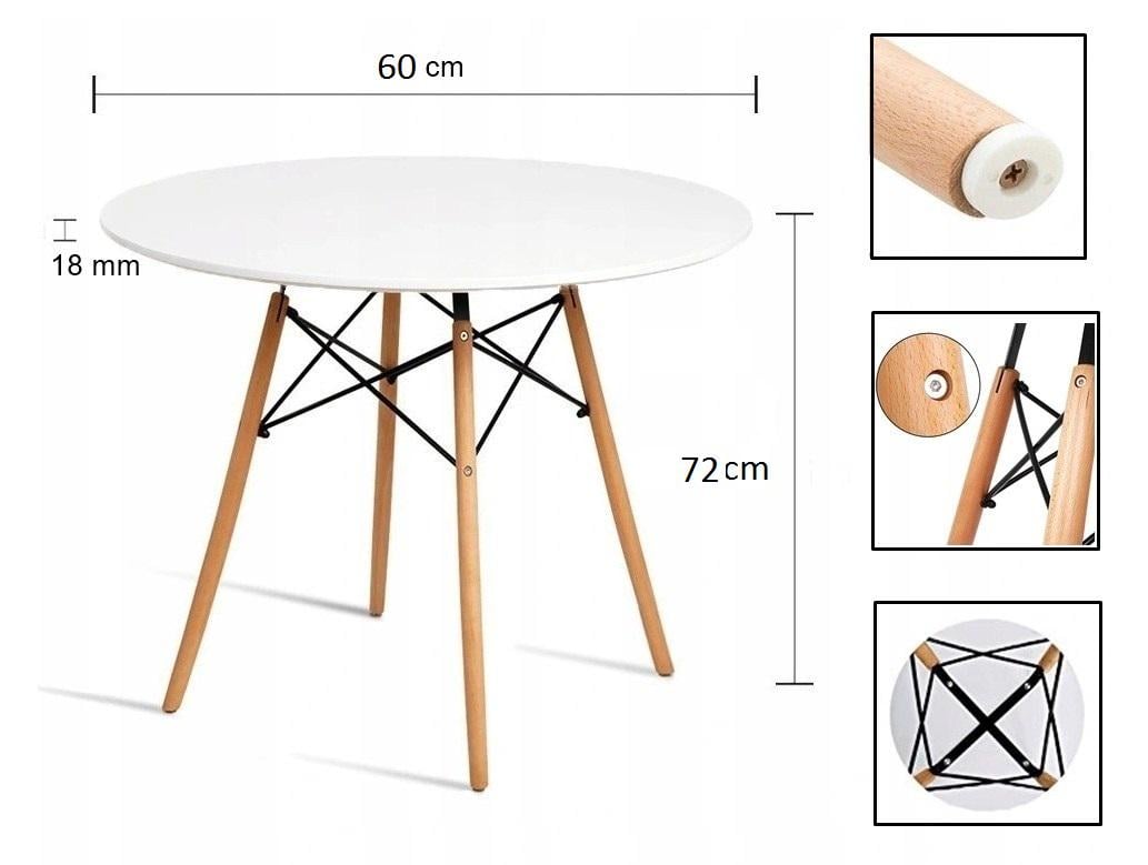 Стол обеденный круглый Bonro В-957-600 Белый (3454) - фото 2 Стол обеденный круглый Bonro В-957-600 Белый (3454) - фото 2