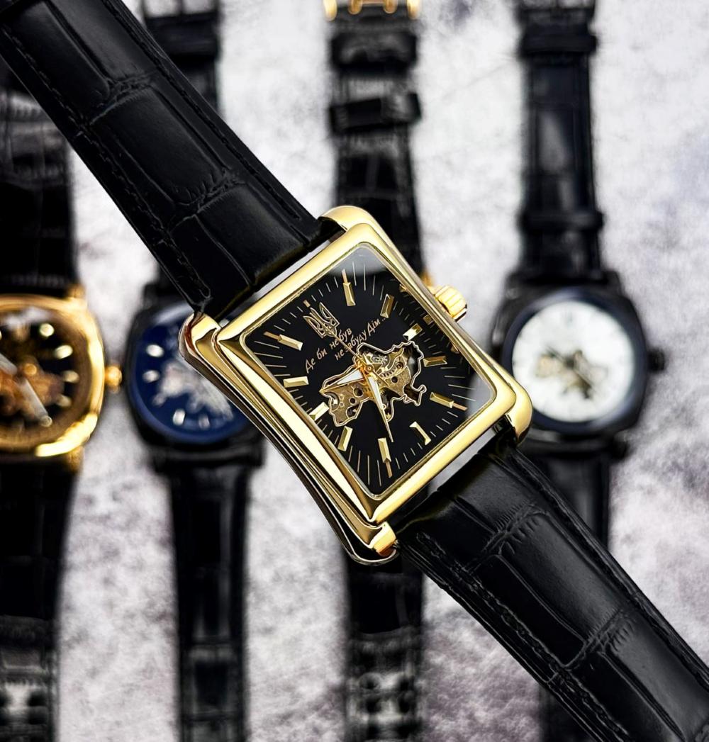 Наручний годинник механічний Awarder 053 Де би не був Gold/Black (24161585) - фото 5