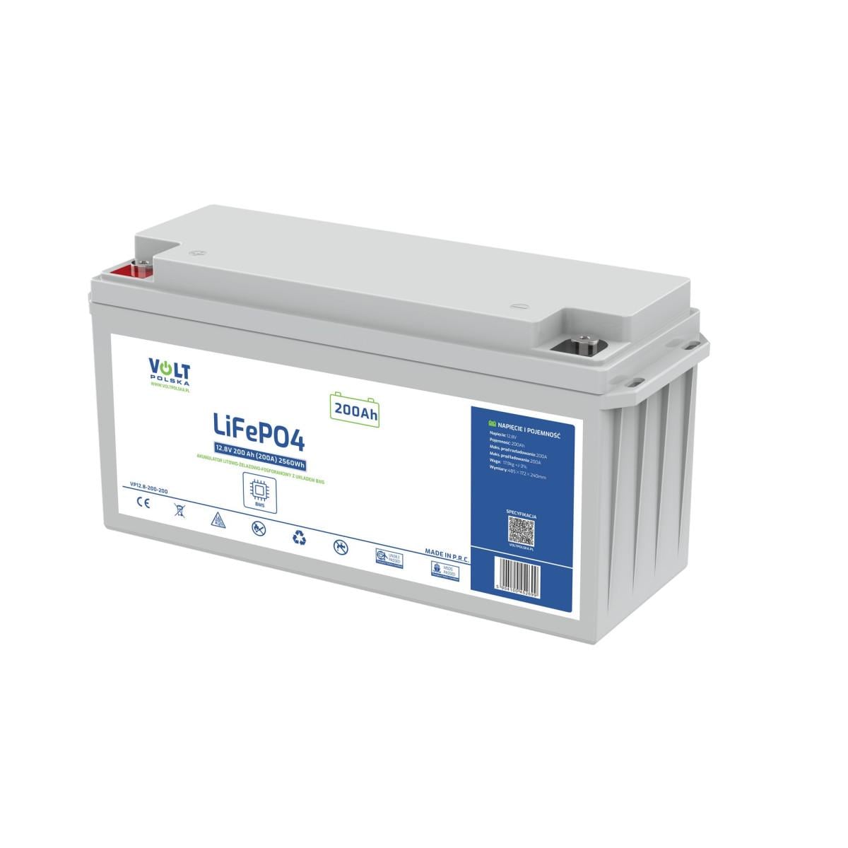 Аккумулятор Volt Polska LiFePO4 12V 200 Ah 200A BMS (6AKLI20212)