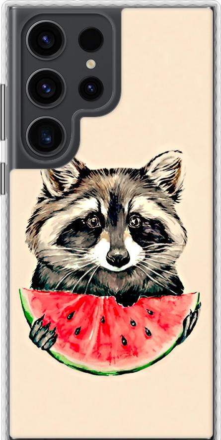 Чехол на Samsung Galaxy S23 Ultra Енотик с арбузом (4605pc-2906-42517)