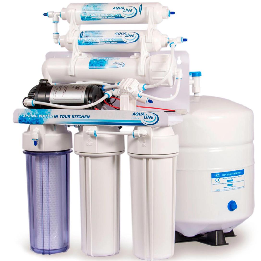 Фільтр зворотного осмосу з насосом Aqualine RO-6 P (2614)
