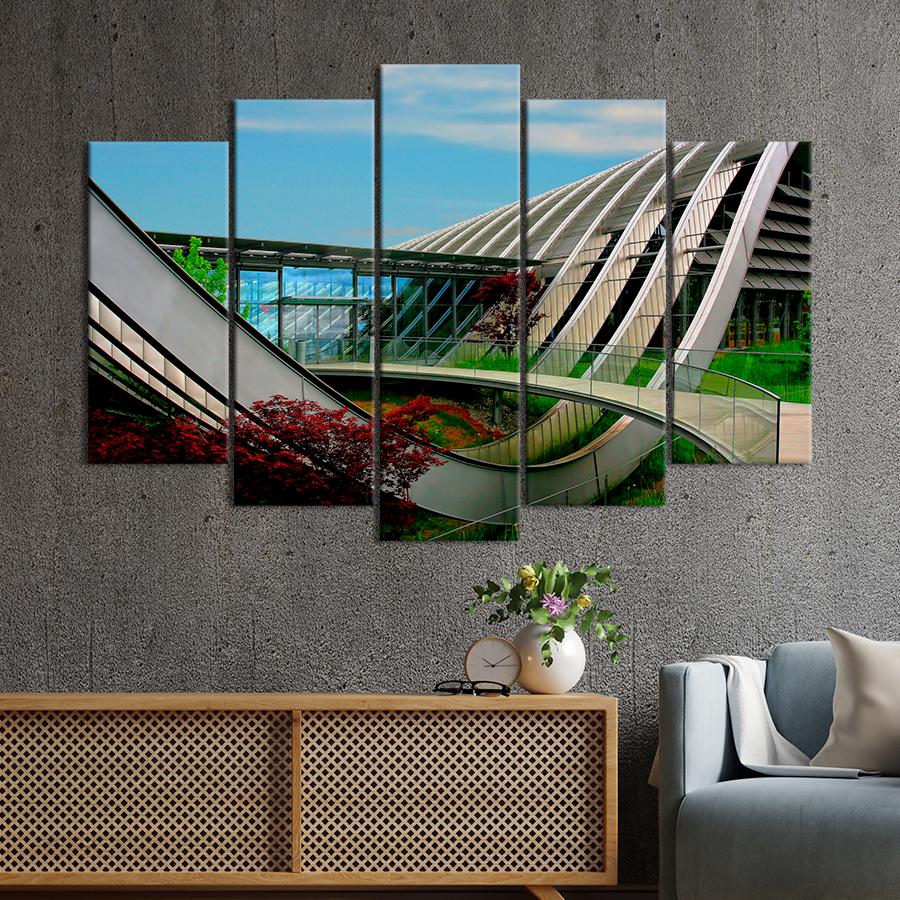 Картина город Футуристический Центр Пауля Клее в Берне 112x68 см (A798-5)