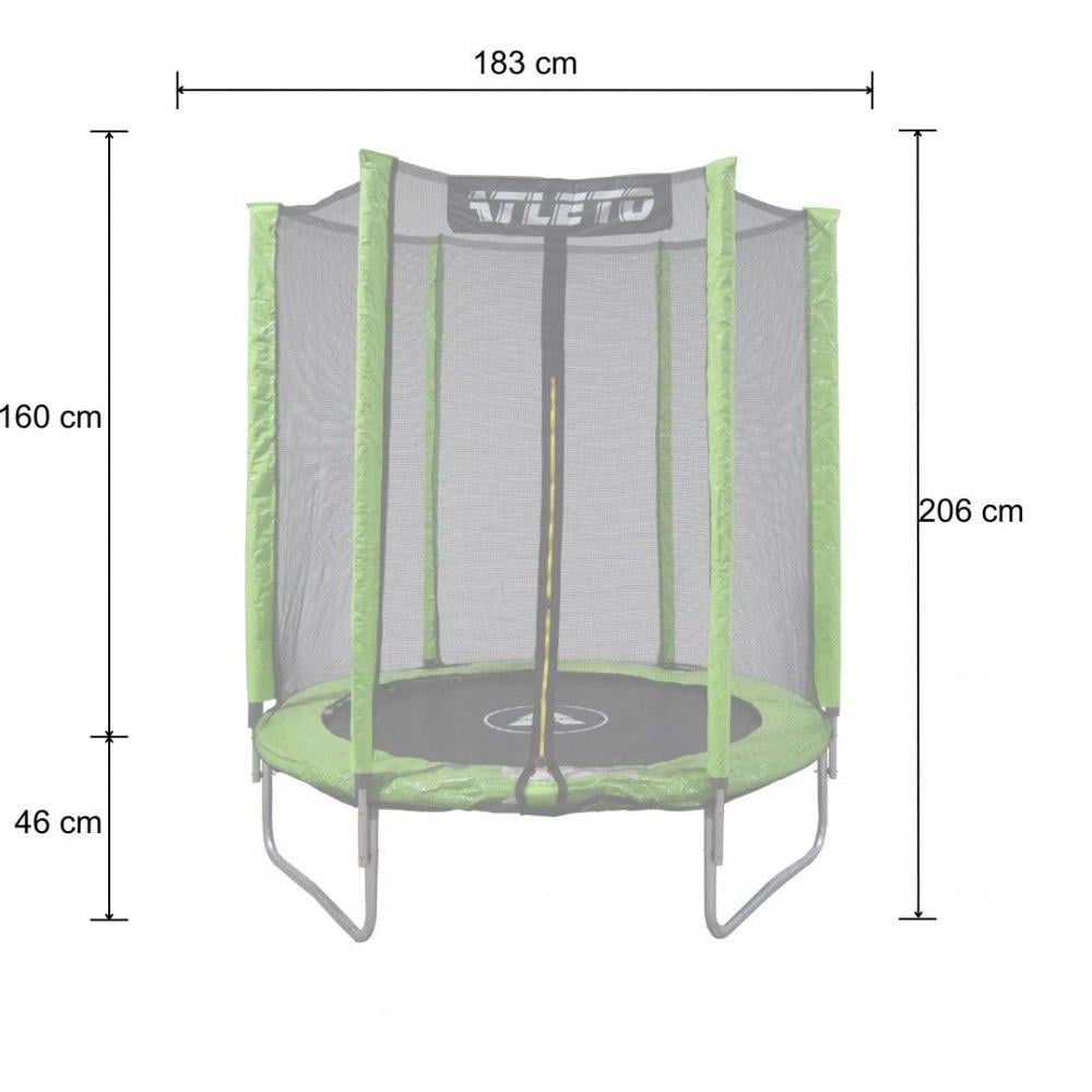 Батут дитячий на пружинах Atleto 183 із сіткою для вулиці Зелений (14891964) - фото 2