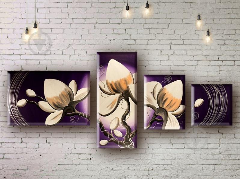 Модульная картина акрилом цветы ArtStar MHM17_4_043 размер 70 х 150 см