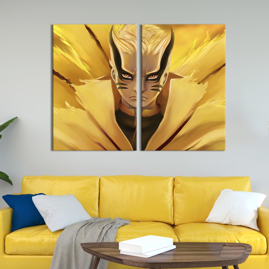 Настінний декор диптих картина на холсті для інтер’єру Наруто: режим Баріона 165x122 см (731-2)