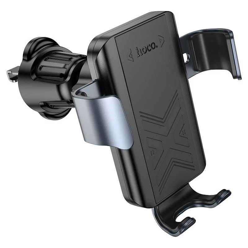 Автотримач для смартфонів Hoco H70 Gravity затискач 65-85 мм ABS алюміній силікон 81 г 106x95x94 мм 4,5-7" Black (29404531)