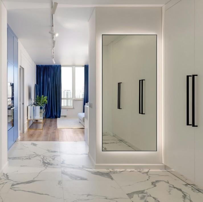 Зеркало настенное с подсветкой в алюминиевой раме 1200х600 мм Черный (29544265)