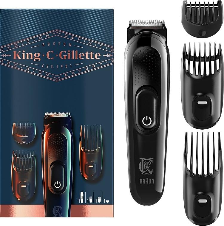 Триммер для бороды Gillette King C + 3 насадки Черный (13349305) - фото 2