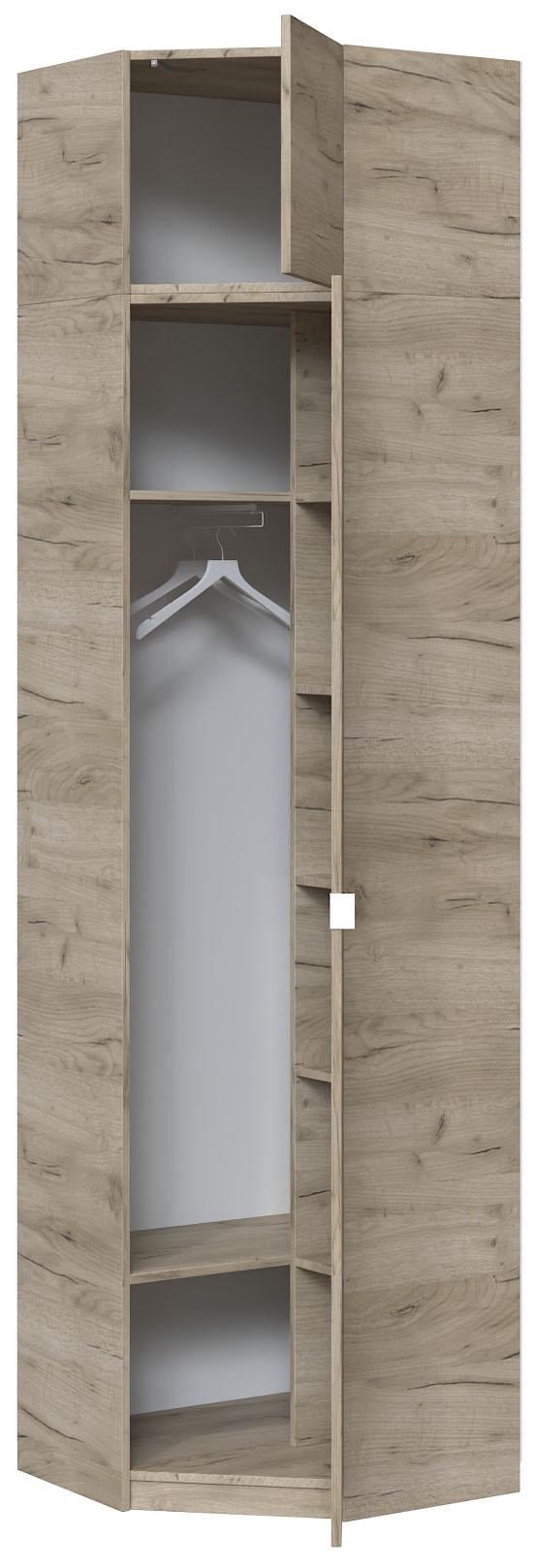 Шафа кутова з дзеркалом Мастер Форм Тетріс 620х376х2400 мм Дуб крафт сірий (31921) - фото 2 Шафа кутова з дзеркалом Мастер Форм Тетріс 620х376х2400 мм Дуб крафт сірий (31921) - фото 2