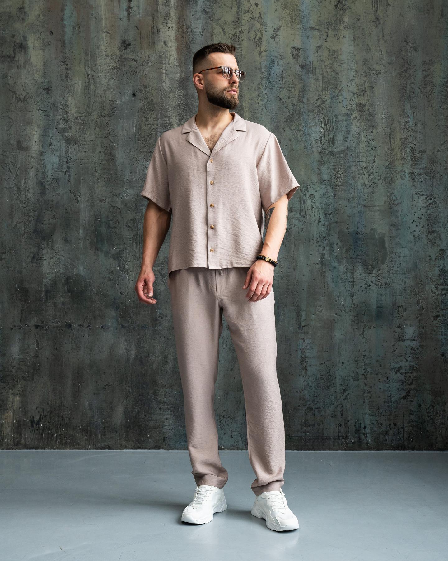 Костюм мужской Aero 26374 льняной 4XL Моко (26374/1/7)