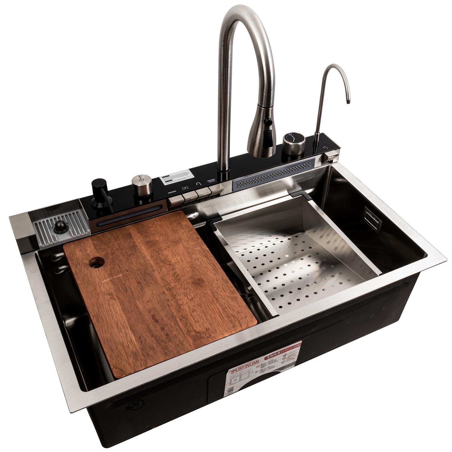 Мойка кухонная Platinum PLS-A41327 из нержавеющей стали прямоугольная 750x450 мм (228259)